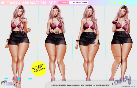 Second Life Marketplace - Lyrium. Tanya Breathing & Static Animation Set